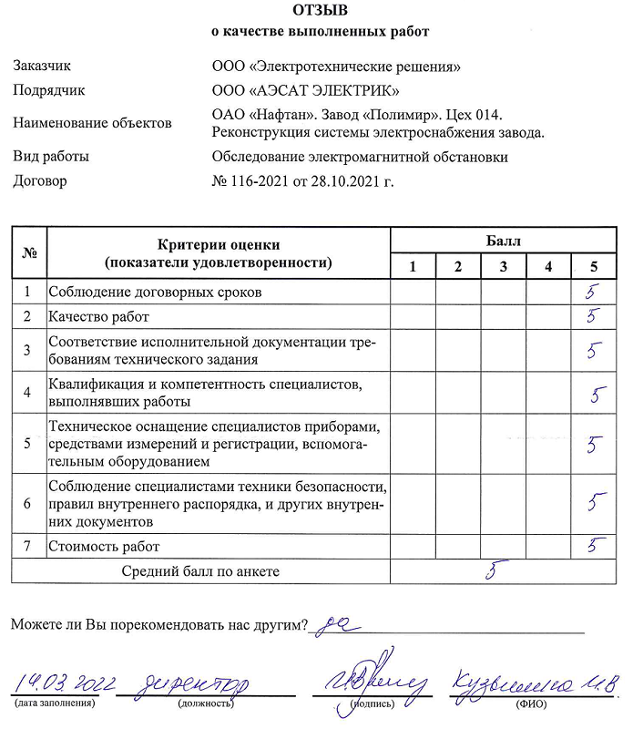 Отзыв